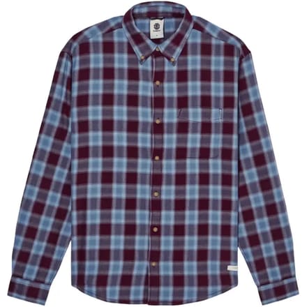 Element Button Down Flannel Regular Fit Overhemd Met Lange Mouwen Blauw M Man
