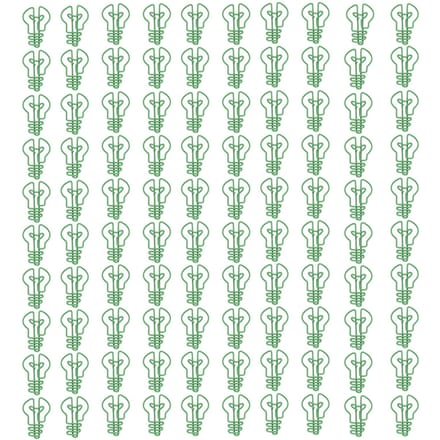 100 Stuks Paperclips Klein Schattig Gloeilamp Speciaal Gevormd Metaal Kantoorbenodigdheden voor Notities Groen groen