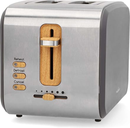 Nedis Broodrooster – 2 Sleuven – 6 Standen – Ontdooifunctie – Soft-Touch Serie – Grijs
