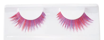 Wimpers uitlopend paars/roze