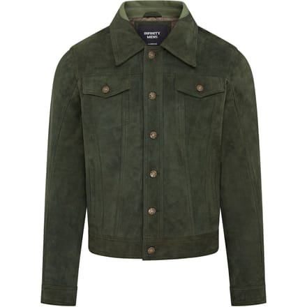 Heren Trucker Geit Su�de Westerse Leren Jeansjas - Yangon