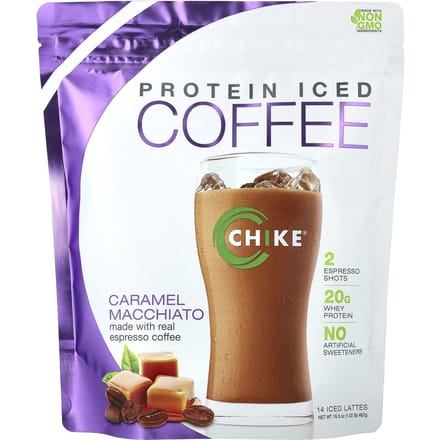 Chike Nutrition, Proteïne Iced Coffee, Caramel Macchiato, 16,3 oz (462 gr)