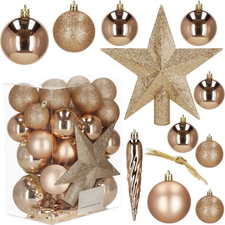 Springos Kerstballen | Mix | 33 Stuks | Rose/Goud