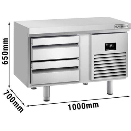 GGM Gastro Horeca koelonderbouw PREMIUM PLUS - -2°C tot +8°C - 1000mm - 2 lades - 2x GN 1/1 zilver