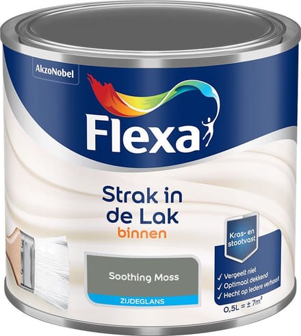 Flexa - Strak In De Lak Binnenlak Zijdeglans - Soothing Moss - Mengverf - 500 Ml
