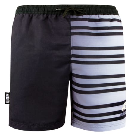 Zwemshort voor Heren met Patroonstrepen Wit Zwart