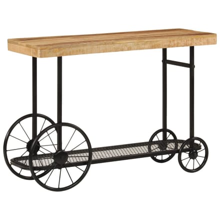 vidaXL - Wandtafel - 112x36x76 - cm - massief - mangohout - en - ijzer