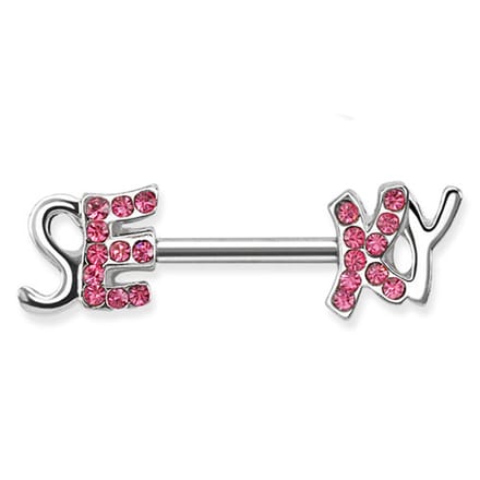 Tepelpiercing sexy 1.6x12 - roze - LMPiercings