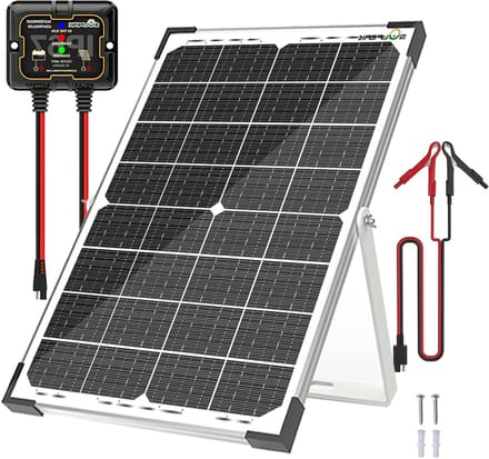 Zonne Acculader - Zonne Oplader Onderhouder - Batterij Onderhouden - MPPT Controller - 30 Watt - Zwart