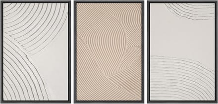 Canvas Muurkunst Set - Abstracte Prints - Woonkamer Decoratie - Set van 3 Panelen - 16" x 24" per stuk