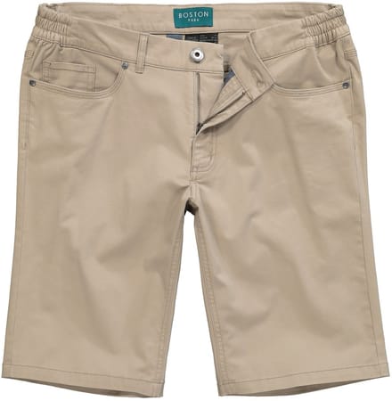 Boston Park - Heren - Bermuda Buik-Fit 5-pocket band elastisch aan de zijkant - Beige - Maat 68