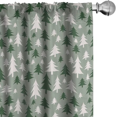Abakuhaus – 2x75x245 cm Gordijnpanelen – Microfiber, Halfschaduw, Reseda Groen