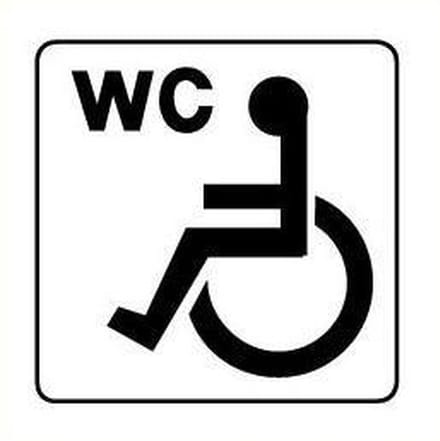 Invalide WC bordje, geborsteld aluminium 150 x 150 mm