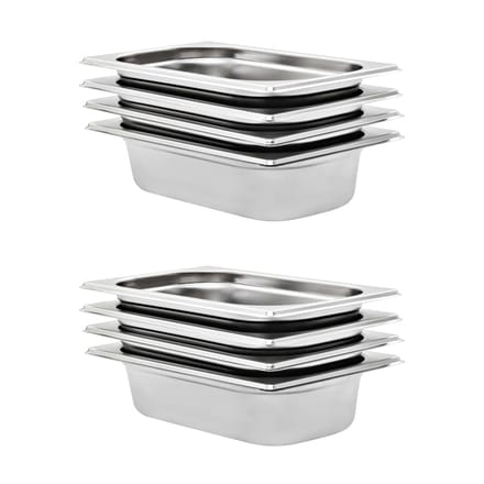 vidaXL - Gastronormbakken - 8 - st - GN - 1/4 - 65 - mm - roestvrij - staal