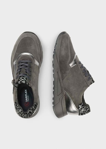 Sneakers van leer van wild - grijs - Gr. 38 van Goldner Fashion