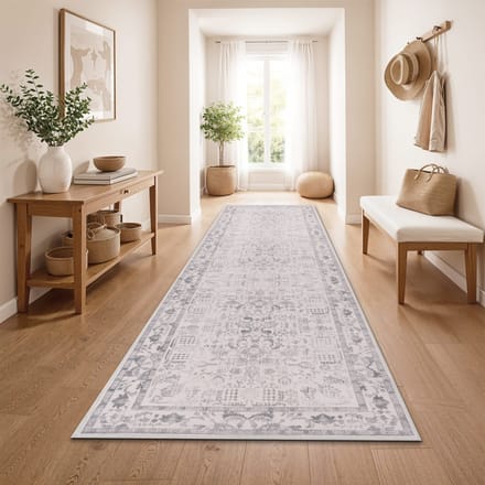 Wasbaar tapijt Sami zilver 80x300 cm