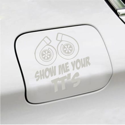 Bumpersticker - Show Me Your TTs - 15 X 15 - Zilver