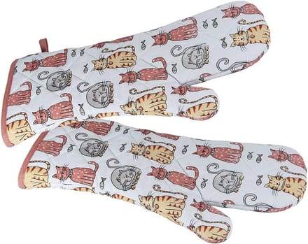 Omgoods - Hittebestendige Ovenwanten met Schattige Katten Print