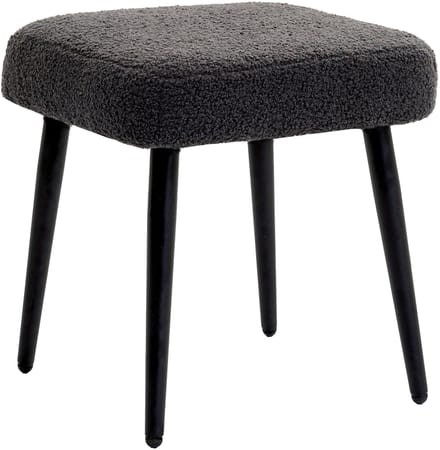 MODFU Poef 42x42x47 cm van polyester, gestoffeerd in kasjmier-look, donkergrijs
