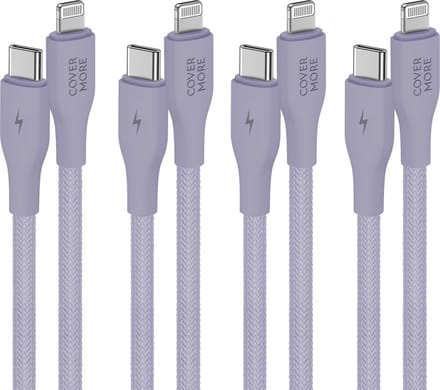Usb C naar Lightning kabel - 1m - 4 stuks - Paars - Gevlochten - Sterk