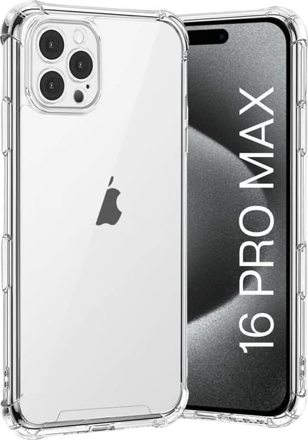 Hoesje voor iphone 16 Pro Max backcover Shockproof siliconen Transparant