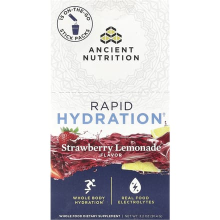 Snelle Hydratatie, Aardbeienlimonade, 15 Zakjes, 6.1G (0.2oz) Elk