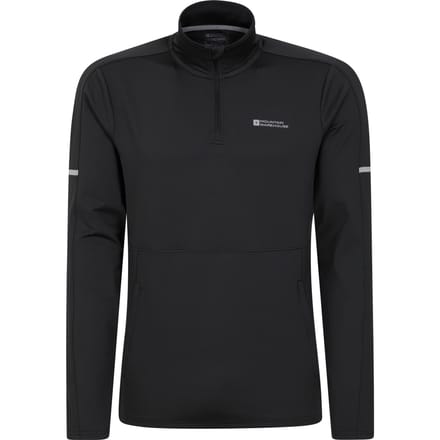 Mountain Warehouse Heren Core Recycled Half Zip Midlayer (Zwart)