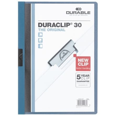 Klemmap Durable Duraclip A4 3mm 30 vellen blauw