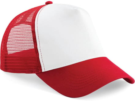 Truckers cap rood/wit voor volwassenen