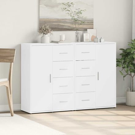 vidaXL - Dressoirs - 2 - st - 60x31x84 - cm - bewerkt - hout - wit