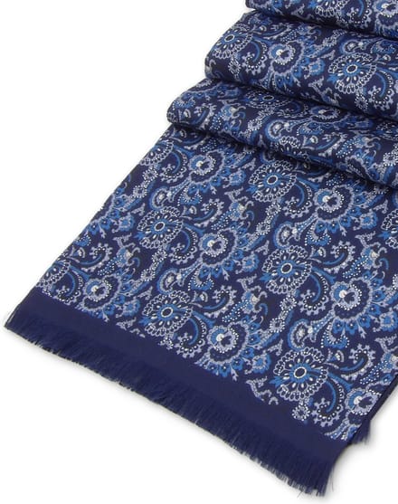 Zijden Herensjaal Marbella Paisley Blauw