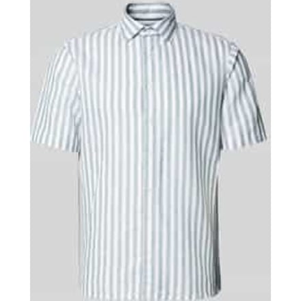 Slim fit zakelijk Hemd van linnenmix met Kentkraag