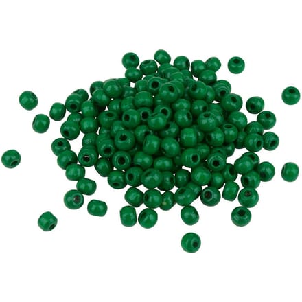 Houten kralen, Ø 4 mm, ca. 165 stuks - Groen