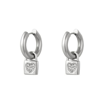 Oorbellen Hartslot Zilver
