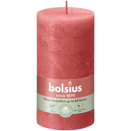 Bolsius Stompkaars Blossom Pink Ø68 mm - Hoogte 13 cm - Roze - 60 branduren