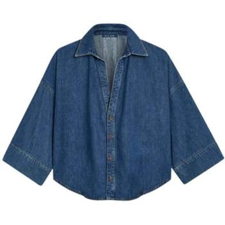 Summum 2s3346-5184 453 blouse denim kimono light cotton twill denim