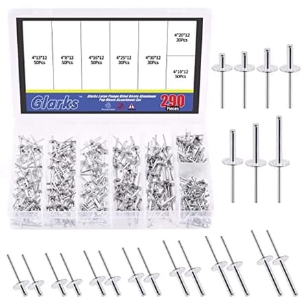 290 Stuks Grote Flens Aluminium Blinde Klinknagels Set - Assortiment voor Metaalverbindingen
