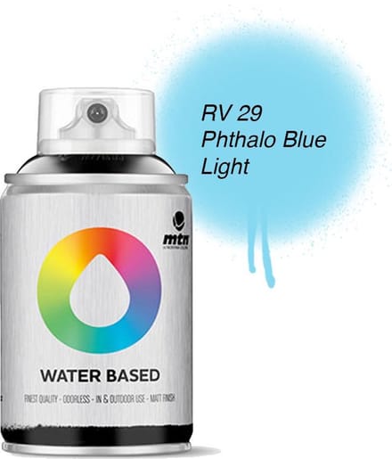 MTN Lichtblauwe Waterbasis Spuitverf - 100ml graffiti spray-paint geschikt voor kinderen