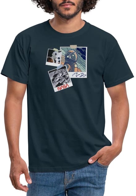 NASA Groeten Van De Maan Ontwerp T-Shirt Heren