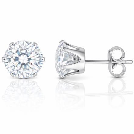 LGT Jewels Stud oorbellen Edelstaal Classic Round Transparent 6mm
