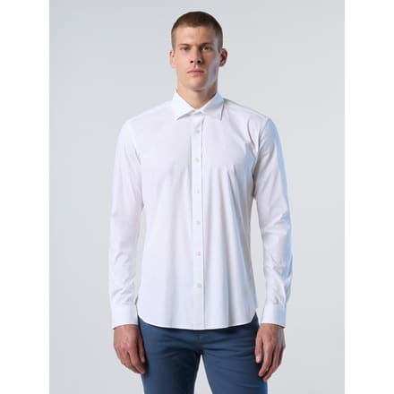 Overhemd met lange mouwen en brede kraag in ecologische stretch popeline North Sails