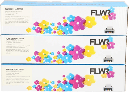 FLWR - Toner / 126A / Multipack Kleur (C/M/G) - Geschikt voor HP