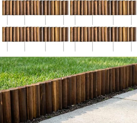Decoratieve Tuinrand - Tuinafscheiding Randen - Bloembedden Afzetten - Flexibel Aanpasbaar - 76x15 cm - Bruin