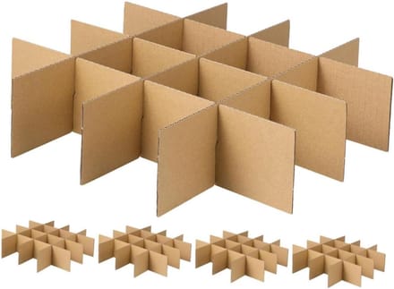 Verhuisdozen Karton - Opbergdozen - Spullen Verpakken - Beschermende Grid Structuur - 5 Stuks - Khaki