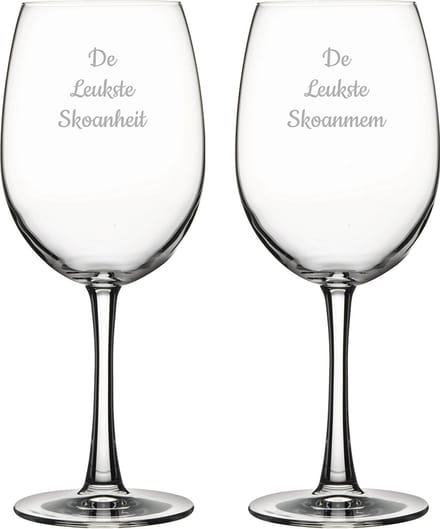 Gegraveerde Rode wijnglas 58cl De Leukste Skoanheit-De Leukste Skoanmem