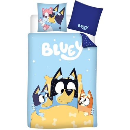 Bluey dekbedovertrek lichtblauw 140 x 200 cm