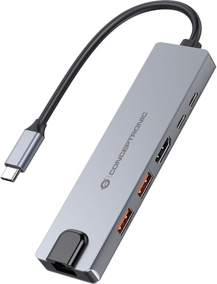 Conceptronic DONN29G laptop dock & poortreplicator Bedraad USB 3.2 Gen 2 (3.1 Gen 2) Type-C Grijs