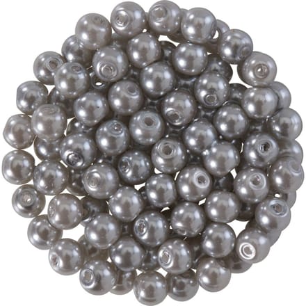 Glasparels, Ø 4 mm, 100 stuks - Donkergrijs