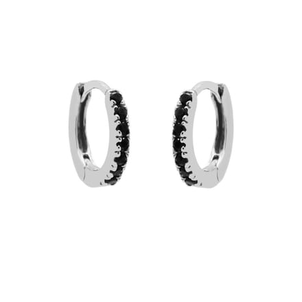 Karma Oorringen strass zilver Zwart