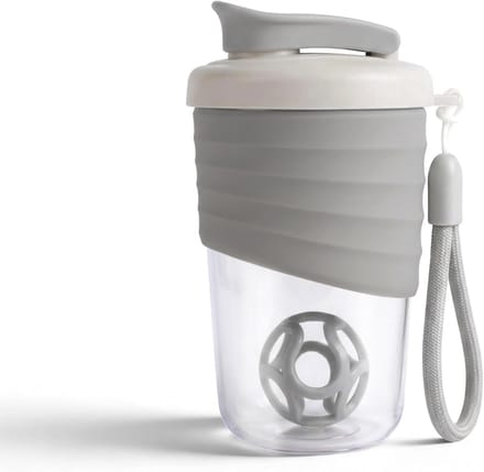 Shakebeker - Shaker - Kleine eiwitshaker met mengbal 530 ml (grijs)